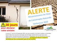 Reconnaissance de l'état de catastrophe naturelle - Sécheresse 2022