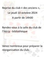 Reprise du Club Héria - Club des anciens